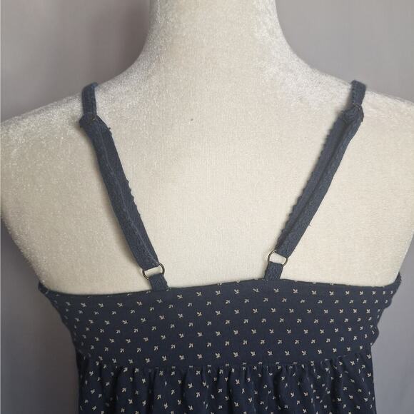 True Religion Womens Babydoll Tank Spaghetti Strap Coquette Hippie Navy Small P - Picture 7 of 13